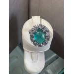 18K GOLD RING WITH EMERALD AND LABGROWN DIAMONDS
