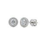 3.80 CT GOLD DIAMOND EARRINGS - 309 HALO ROUND