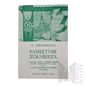 PSZnZ/Emigracja Książka Pamiętnik Żołnierza 14 PAL W. Sobaszkiewicz