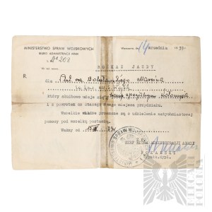 II RP Order of Departure with the Polish Government to Kolomyia
