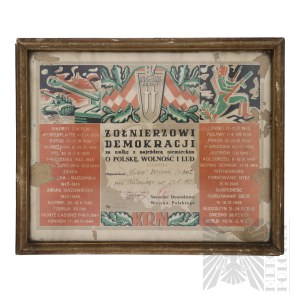 PRL Dyplom Żołnierzowi Demokracji