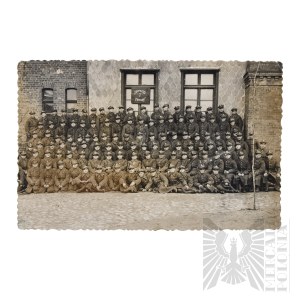 II RP Fotografia Grupowa Żołnierzy WP Naprzód 7 Mazury Działdowo