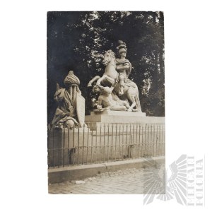 II RP Postcard of the Monument to Jan III Sobieski in the Royal Łazienki Park Warsaw