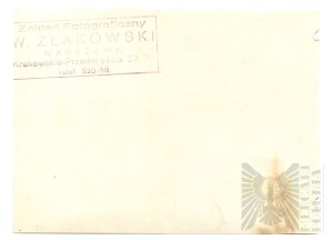 II RP Photograph General Górecki Ceremony from the Central School of Vocational Sanitary NCOs - Kossak Image in Background