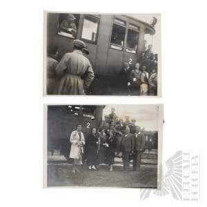 II RP Two Photographs Cavalry Cadet School (?) Train/Tramway