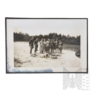 II RP Fotografia Żołnierzy - Strzelanie Działo 37mm wz. 18 (SA 18) wz. SA Puteaux Wojska Pancerne