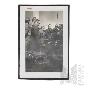 II RP Photograph of a Group of Officers in a Workshop - Armored Forces (?).