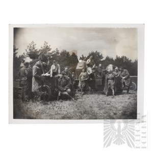 II RP Fotografia Żołnierzy Wojska Polskiego Przy Samochodach Pancernych wz.28