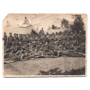 II RP Fotografia Grupowa Żołnierzy Wojska Polskiego Karabin Maszynowy Chauchat