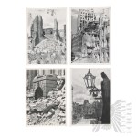 PRL Large Set of Postcards Destroyed Warsaw