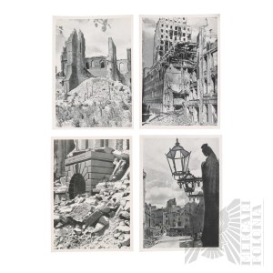 PRL Large Set of Postcards Destroyed Warsaw
