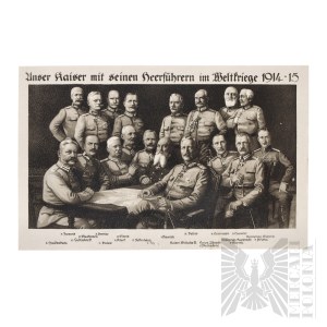 German Empire Propaganda Postcard with Kaiser Wilhelm II and Generals.
