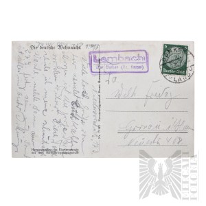 Third Reich Postcard with Wehrmacht Soldiers and Geese.