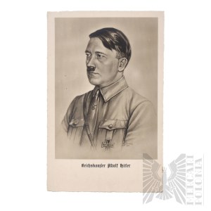 Third Reich Propaganda Postcard with Adolf Hitler.