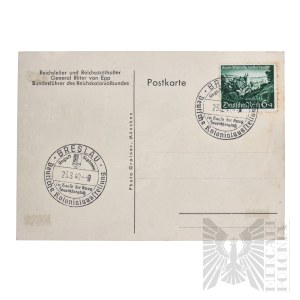 Third Reich Propaganda Postcard with General Franz Ritter von Epp - Wroclaw (Breslau) 1940