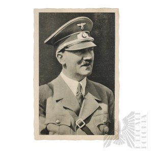 Third Reich Propaganda Postcard with Adolf Hitler - Occupied Sudetenland Czech Republic