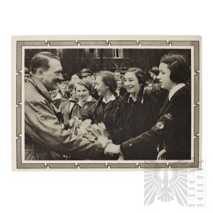 Third Reich Propaganda Postcard of Adolf Hitler From the Union of German Girls (Bund Deutscher Madel).