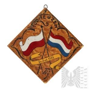 PSZnZ Commemorative Ceramic Plate of the Liberation of the City of Terneuzen by the 1st Armored Division.
