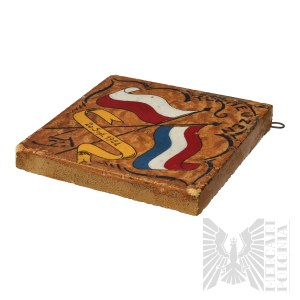 PSZnZ Commemorative Ceramic Plate of the Liberation of the City of Terneuzen by the 1st Armored Division.