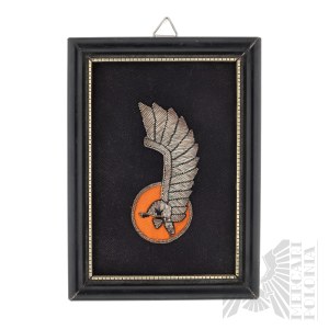 PSZnZ Recognition Badge of the 1st Armored Division in a Frame Warsaw Insurgent Jerzy Jeżewski