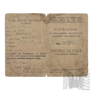 PSZnZ Driving License - Army Training Center of the 2nd Corps - Waclaw Witness