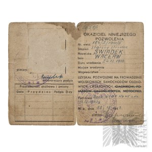 PSZnZ Driving License - Army Training Center of the 2nd Corps - Waclaw Witness