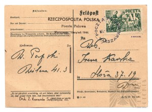 Warsaw Uprising 1944 - Field Post Office (Insurgent) Home Army Letter - September 1944