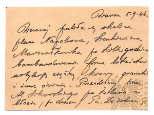 Warsaw Uprising 1944 - Field Post Office (Insurgent) Home Army Letter - September 1944