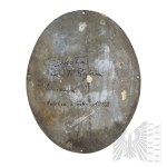 PRL Metalowa Tablica z Godłem Państwowym - Szkoła im. T Rejtana Warszawa 1952