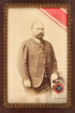 Tsarist Russia (Warsaw) - Photograph of a Man, Miniature of the Order of Saint Anne