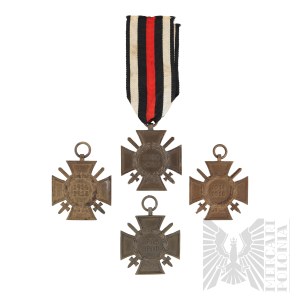German Empire/1WW Set of 4 Hindenburg Crosses