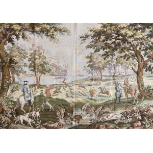 Gobelin ze sceną myśliwską w typie XVIII w., Francja, XX w.