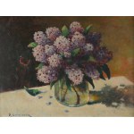 Edmund CIECZKIEWICZ (1872-1958), Martwa natura z bukietem bzu i motylem