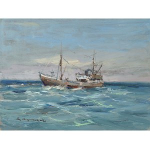 Eugeniusz DZIERZENCKI (1905-1990), Statek na morzu