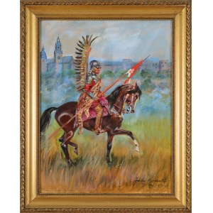 Jerzy KOSSAK (1886-1955), Husarz na tle Wawelu (1939)
