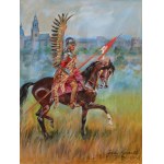 Jerzy KOSSAK (1886-1955), Husarz na tle Wawelu (1939)