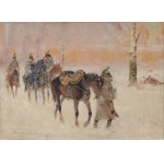 Jerzy KOSSAK (1886-1955), Żołnierze Napoleona w odwrocie spod Moskwy (1938)