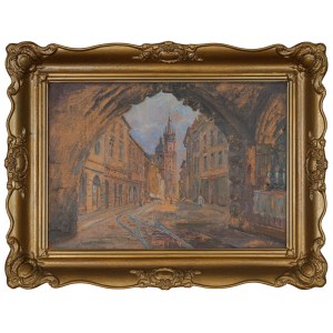 Juliusz SŁABIAK (1917-1973), Kraków - widok na ulicę Floriańską