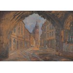 Juliusz SŁABIAK (1917-1973), Kraków - widok na ulicę Floriańską