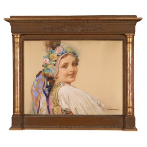 Piotr STACHIEWICZ (1858-1938), Panna młoda w stroju krakowskim