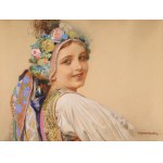 Piotr STACHIEWICZ (1858-1938), Panna młoda w stroju krakowskim