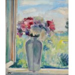 Wojciech WEISS (1875-1950), Astry - bukiet na parapecie