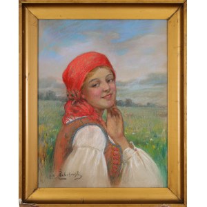 Kasper ŻELECHOWSKI (1863-1942), Dziewczyna w stroju krakowskim (1926)
