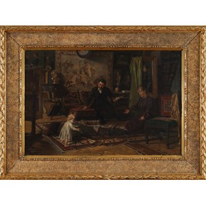Franciszek DANISZEWSKI (1858-1922), Nauka chodzenia - rodzina artysty w atelier (1890)