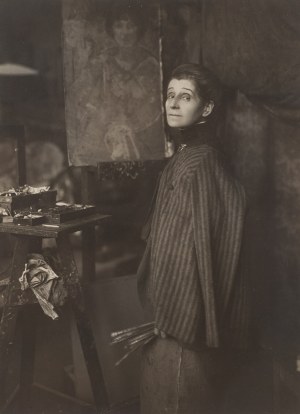 Henri Manuel (1874 Paris - 1947 Neuilly-sur-Seine), Olga Boznańska at her easel in her Paris studio at 49 boulevard Montparnasse, 1920s.