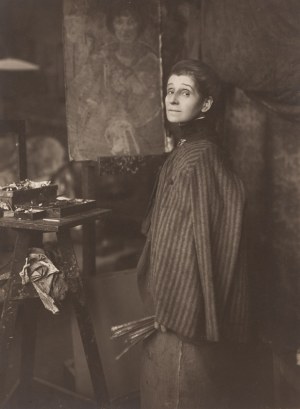Henri Manuel (1874 Paris - 1947 Neuilly-sur-Seine), Olga Boznańska at her easel in her Paris studio at 49 boulevard Montparnasse, 1920s.