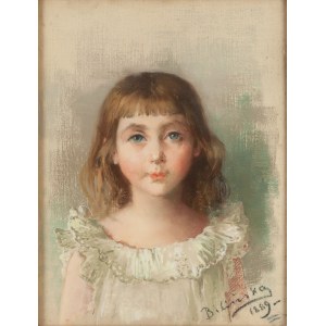 Anna Bilińska-Bohdanowiczowa (1857 Złotopole na Ukrainie - 1893 Złotopole na Ukrainie), Portret dziewczynki w białej sukience, 1889
