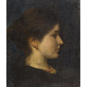 Anna Bilińska-Bohdanowiczowa (1857 Złotopole na Ukrainie - 1893 Złotopole na Ukrainie), Portret brunetki z profilu, 1890