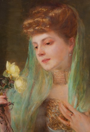Otolia Kraszewska (1859 Zhytomyr - 1945 Munich), Lady with a tea rose
