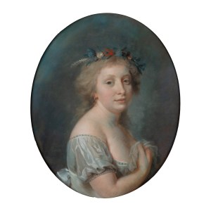 Anna Rajecka (1760 Warszawa - 1832 Paryż), Portret damy z wiankiem, koniec XVIII w.